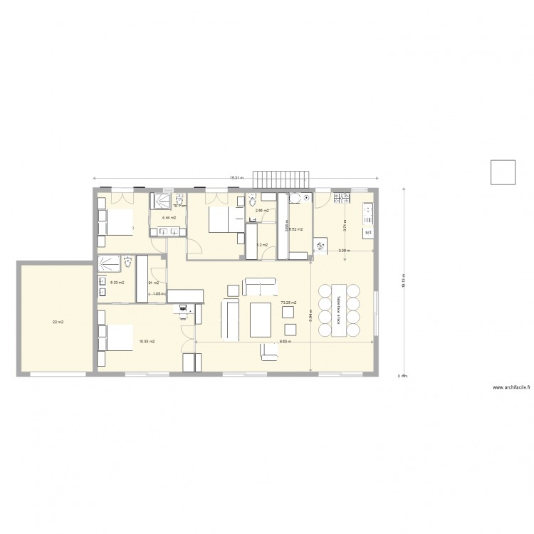 La case bambou plan 3105 sans salon. Plan de 0 pièce et 0 m2