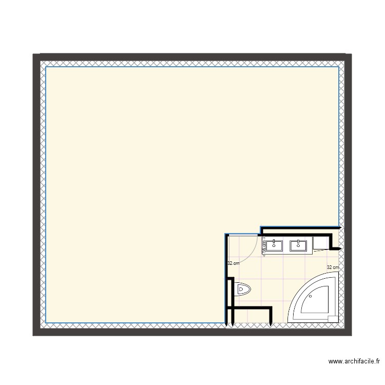 Maison 1er étage SDB Carrelage . Plan de 0 pièce et 0 m2