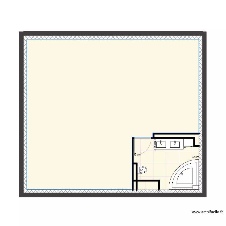 Maison 1er &eacute;tage SDB Carrelage . Plan de 