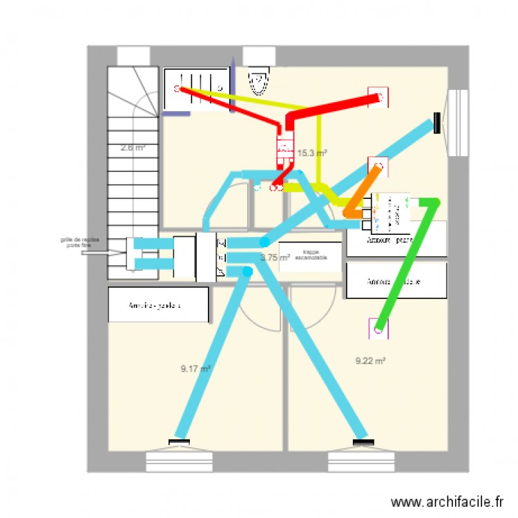 20172311 ARIOU plan 2 reseaux de gaines. Plan de 0 pièce et 0 m2