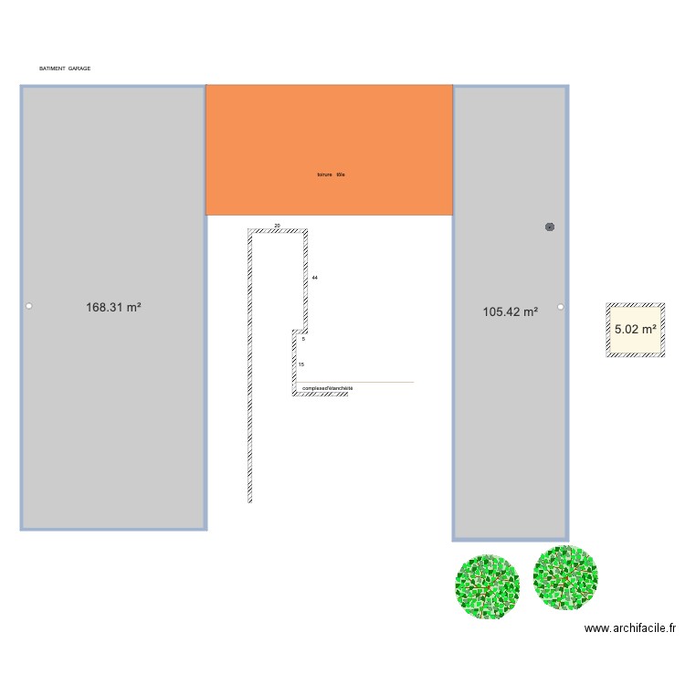 HAUT COMM GARAGE. Plan de 0 pièce et 0 m2