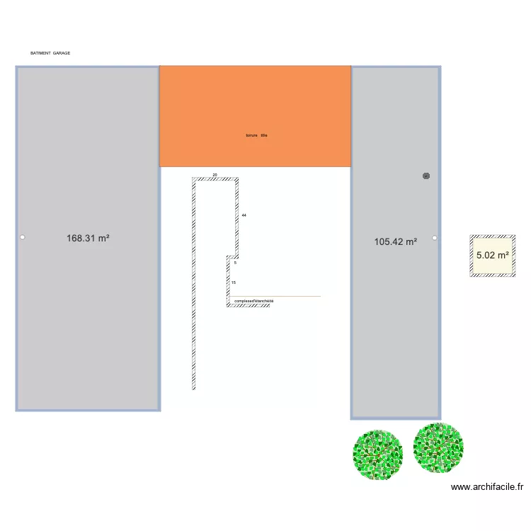 HAUT COMM GARAGE. Plan de 