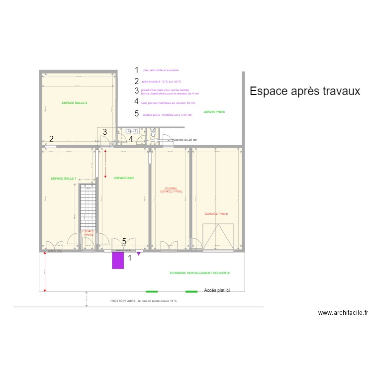 café Laurette Allan après travaux. Plan de 0 pièce et 0 m2