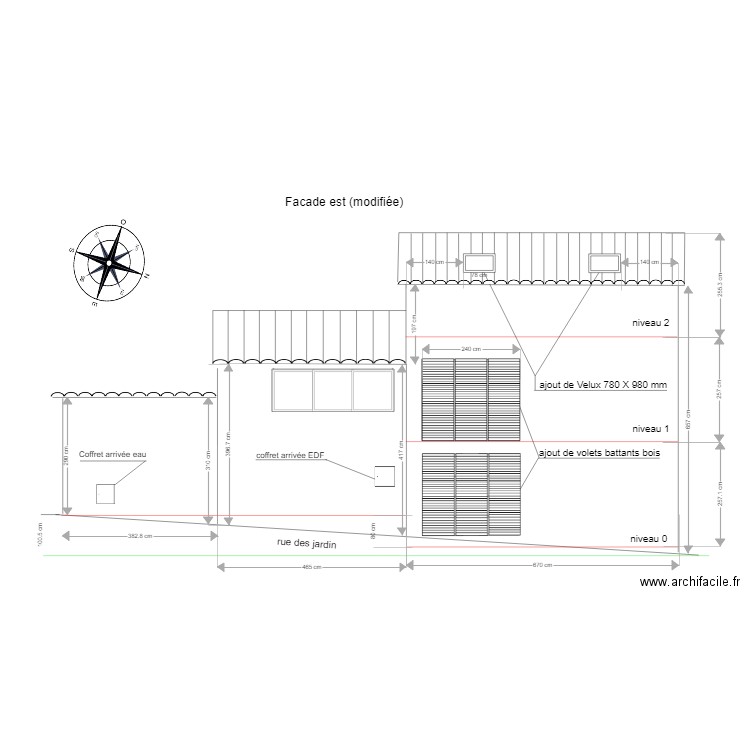 facade est modifiée. Plan de 0 pièce et 0 m2