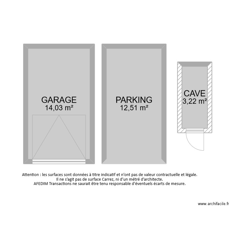 BI7888 ANNEXES. Plan de 3 pièces et 30 m2