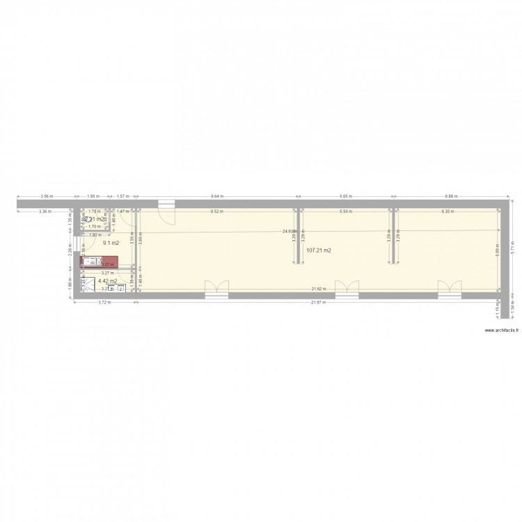 batiment annexe au carré. Plan de 0 pièce et 0 m2