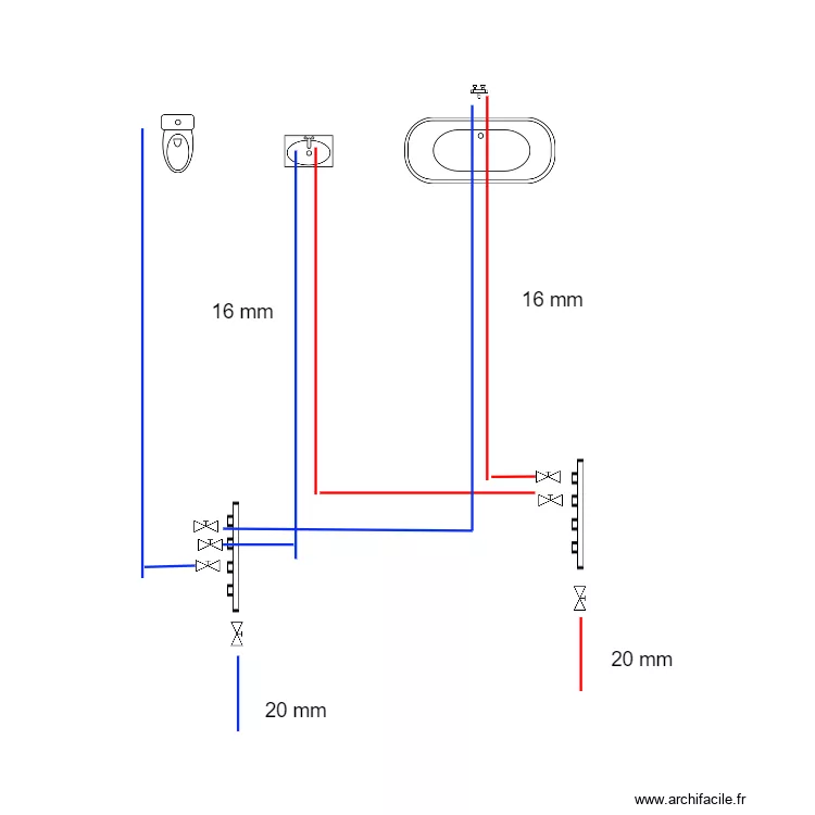 sanitaire Nicolas. Plan de 