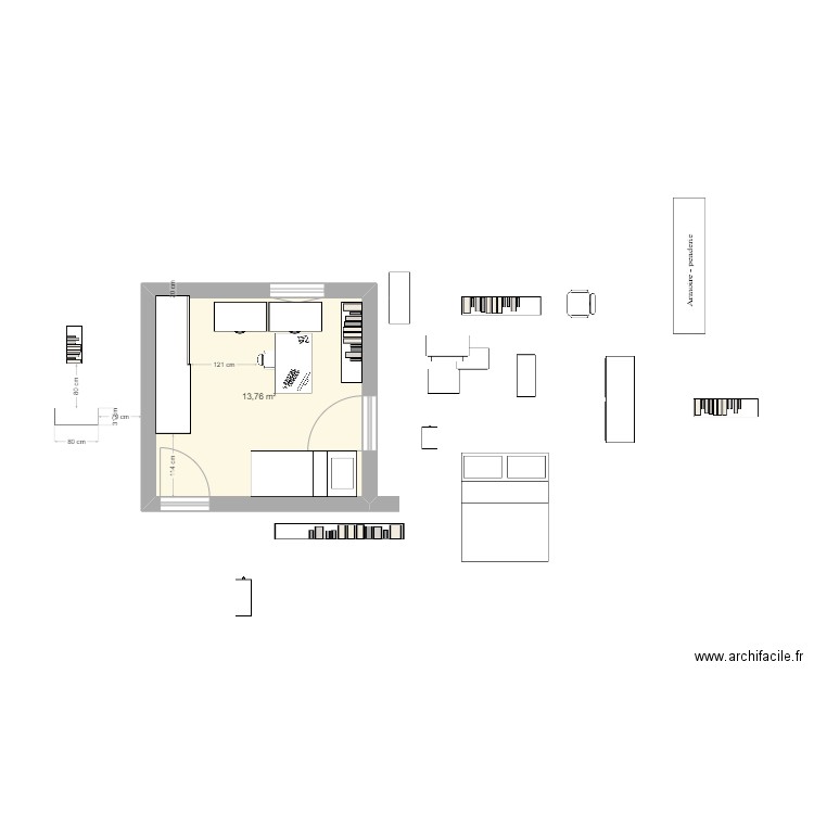 chambre brro. Plan de 0 pièce et 0 m2