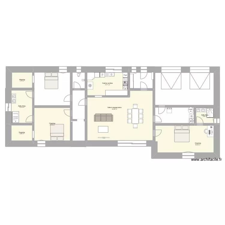 Maison. Plan de 8 Pièces et 122 m² Maison. Plan de 8 Pièces et 122 m²