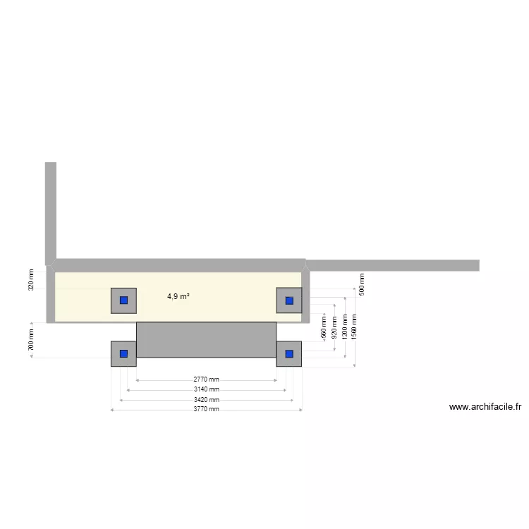 Ma&ccedil;onnerie Roissy Emballage v1. Plan de 