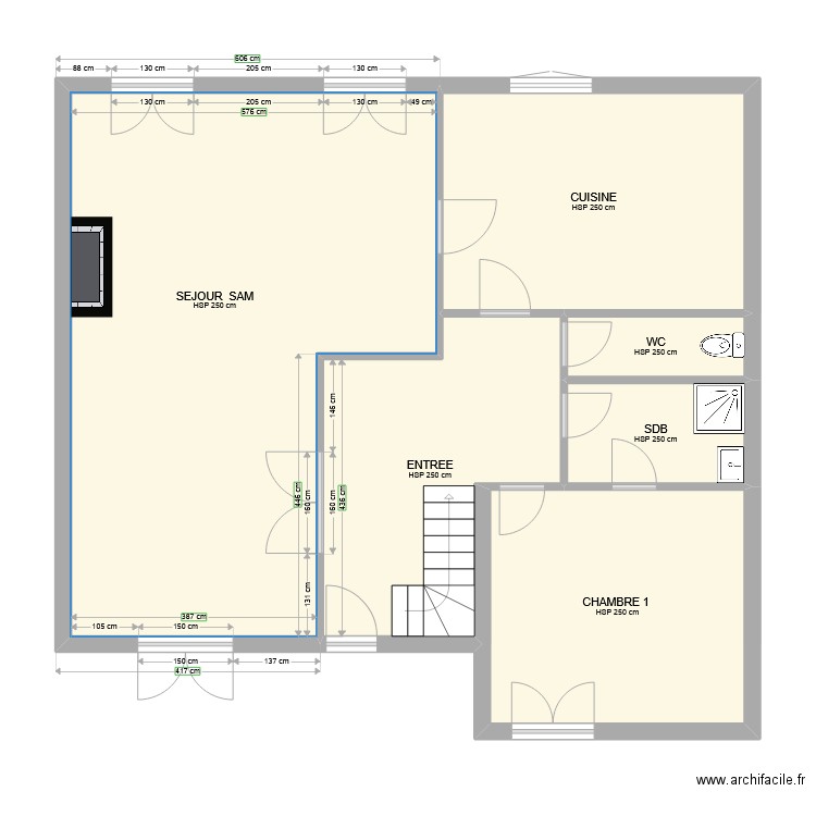 AV DE LYSER HOUILLES. Plan de 6 pièces et 93 m2