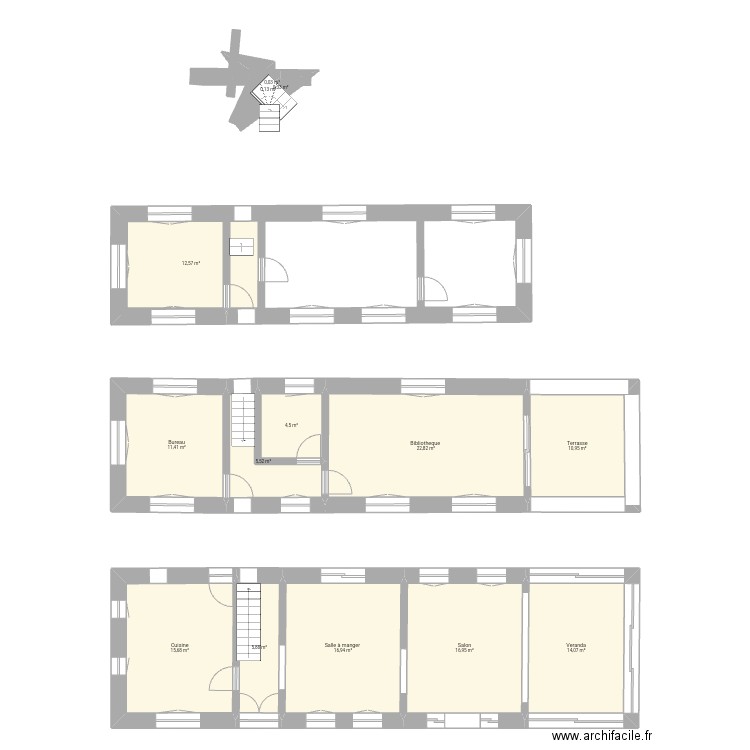 Maison poupée étage 2. Plan de 0 pièce et 0 m2