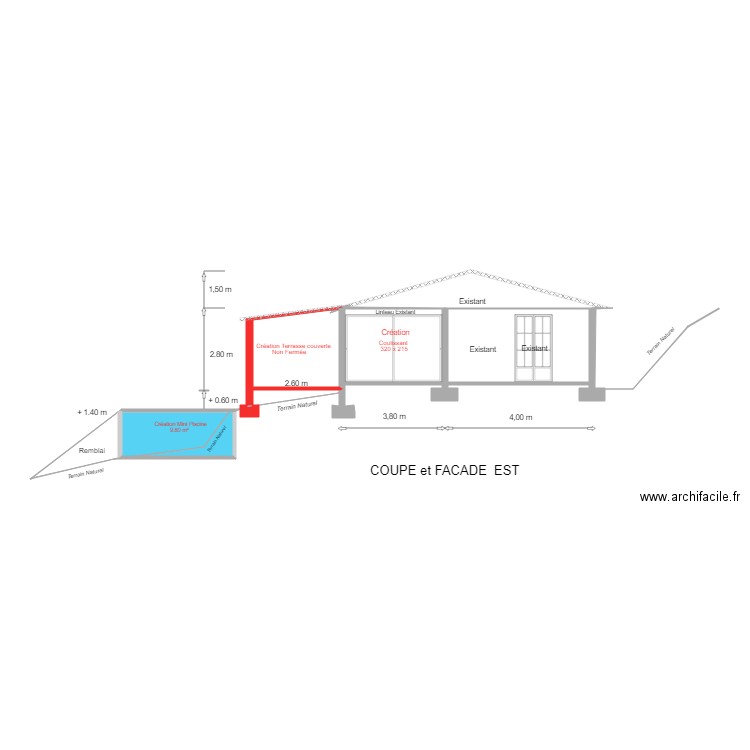 Calanca Façade EST 2. Plan de 0 pièce et 0 m2