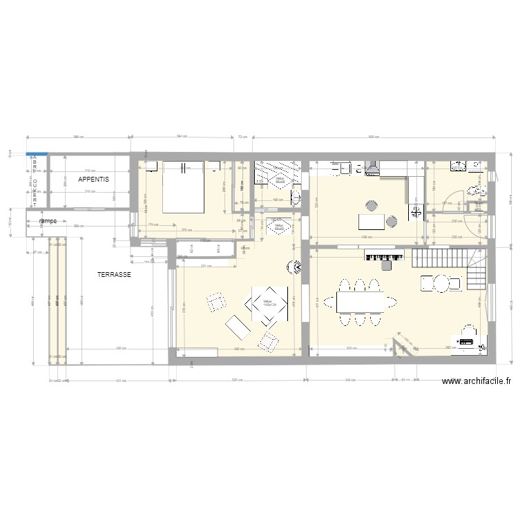 MAISON HELENE ET PATRICK PLAN 3. Plan de 11 pièces et 90 m2