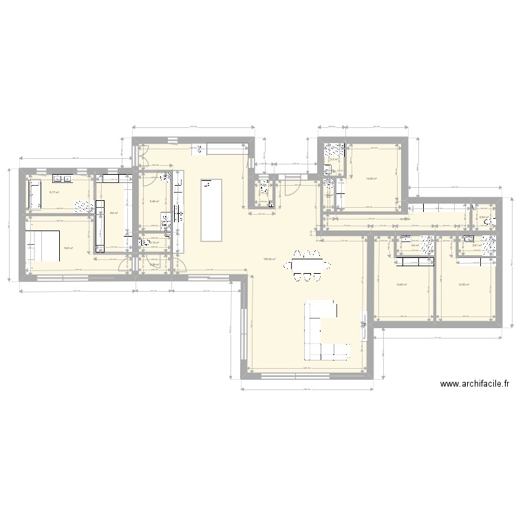 REVE 5. Plan de 17 pièces et 216 m2