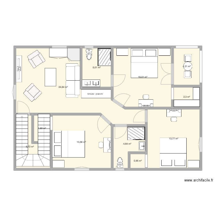 étage. Plan de 0 pièce et 0 m2