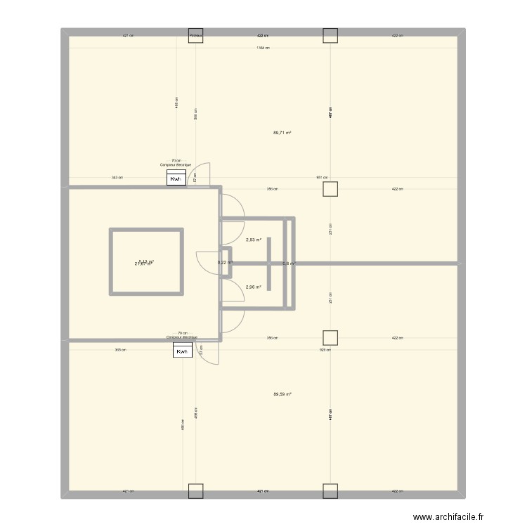 Bureau Daguerre Elec. Plan de 8 pièces et 219 m2