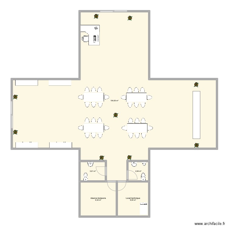 Orangerie. Plan de 5 pièces et 178 m2