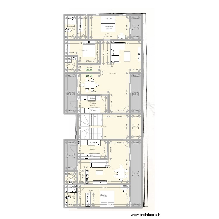 Plan client 2+3pieces. Plan de 0 pièce et 0 m2