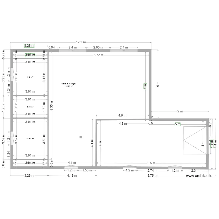 plan maison individuel Montcornet. Plan de 