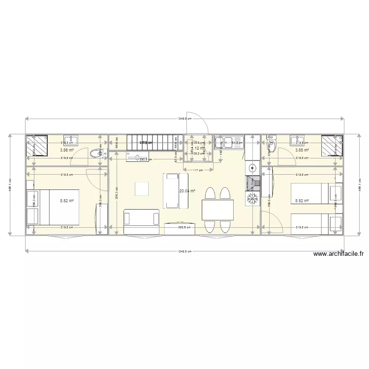 MON MODELE APPARTEMENT 55M2 SUR 2 NIVEAUX. Plan de MON MODELE APPARTEMENT 55M2 SUR 2 NIVEAUX. Plan de