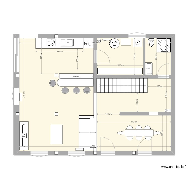 ABAJO modif. Plan de 1 pièce et 69 m2