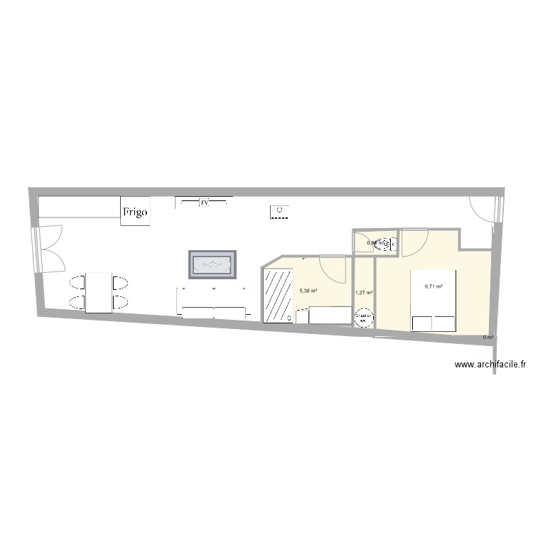 maison tronville wc chambre. Plan de 5 pièces et 17 m2