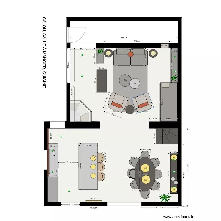  Salon et SAM. Plan de 