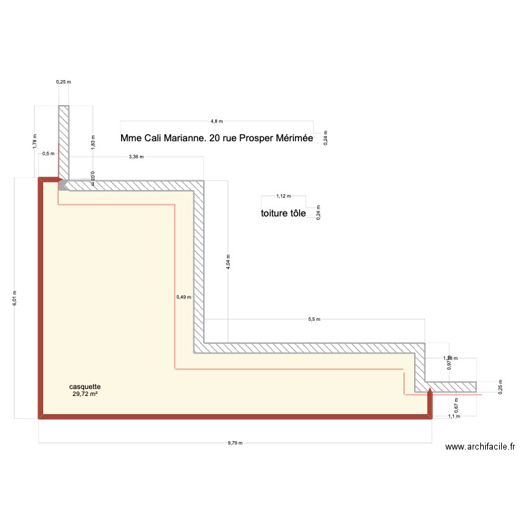 villa  CALI. Plan de 1 pièce et 30 m2