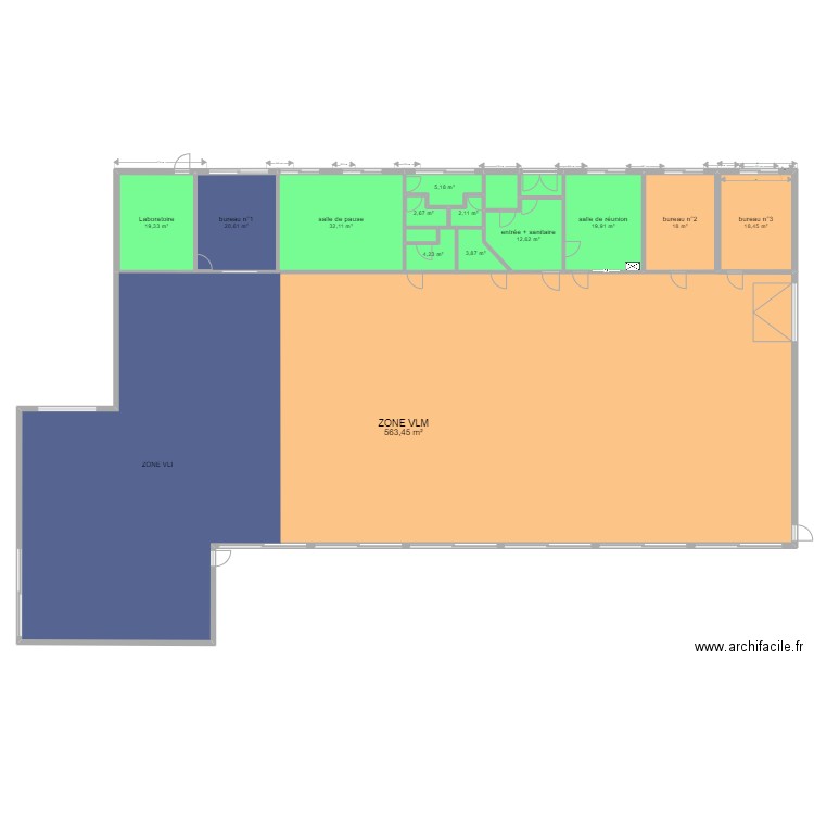 plan location. Plan de 16 pièces et 729 m2