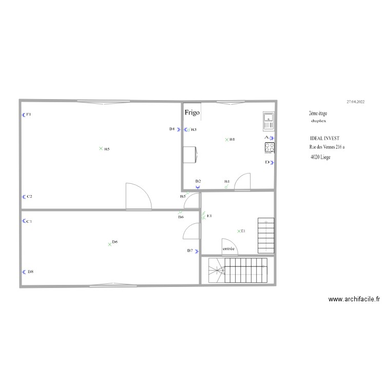 dupl. Plan de 4 pièces et 111 m2