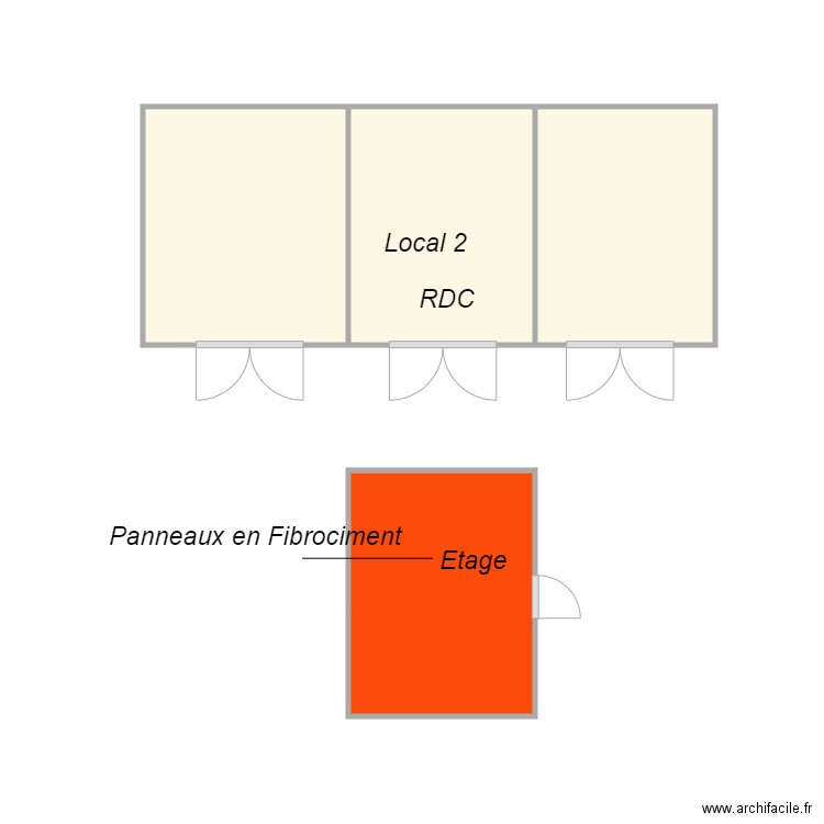 Local 2 TARDIVIER. Plan de 4 pièces et 15 m2