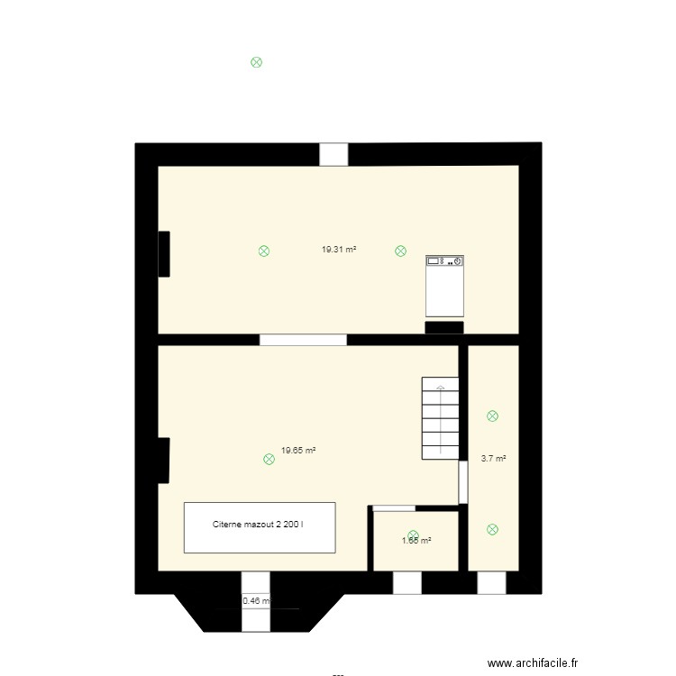 36 sous sol sans électricité 4 6 19. Plan de 0 pièce et 0 m2