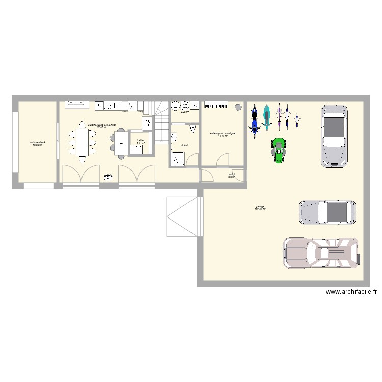 residence principale niveau 1 v2. Plan de 0 pièce et 0 m2