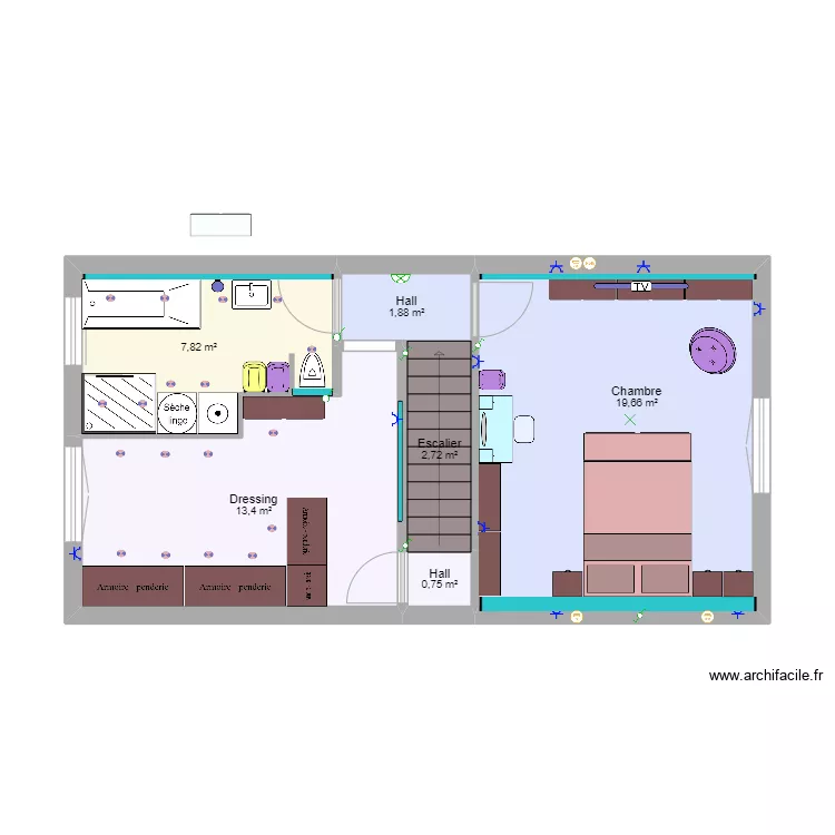 Arquenne 1er chambre dressing sdb agrandissement sdb. Plan de Arquenne 1er chambre dressing sdb agrandissement sdb. Plan de