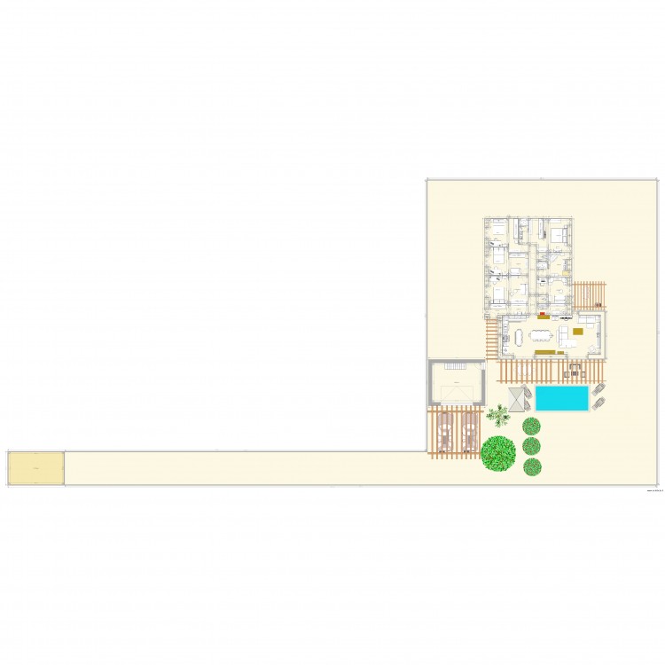 Maison avec cloison 2m35 cuisine à gauche. Plan de 0 pièce et 0 m2