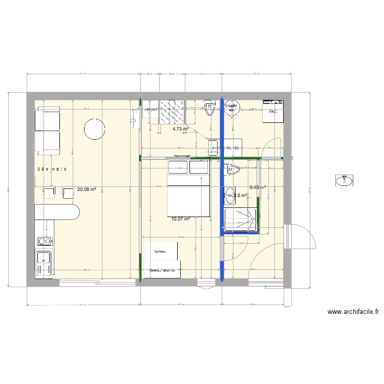 studio 18 01  2. Plan de 0 pièce et 0 m2