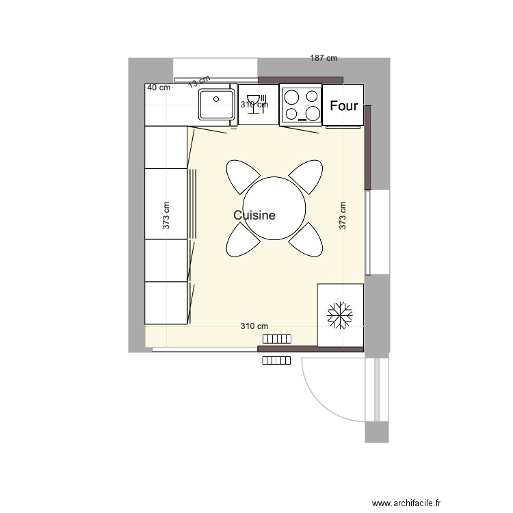 Cuisine option 2. Plan de 0 pièce et 0 m2