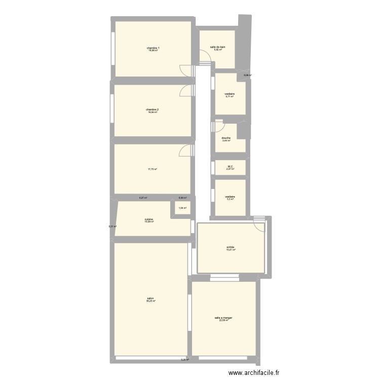 plan Fontenay aux roses . Plan de 18 pièces et 167 m2