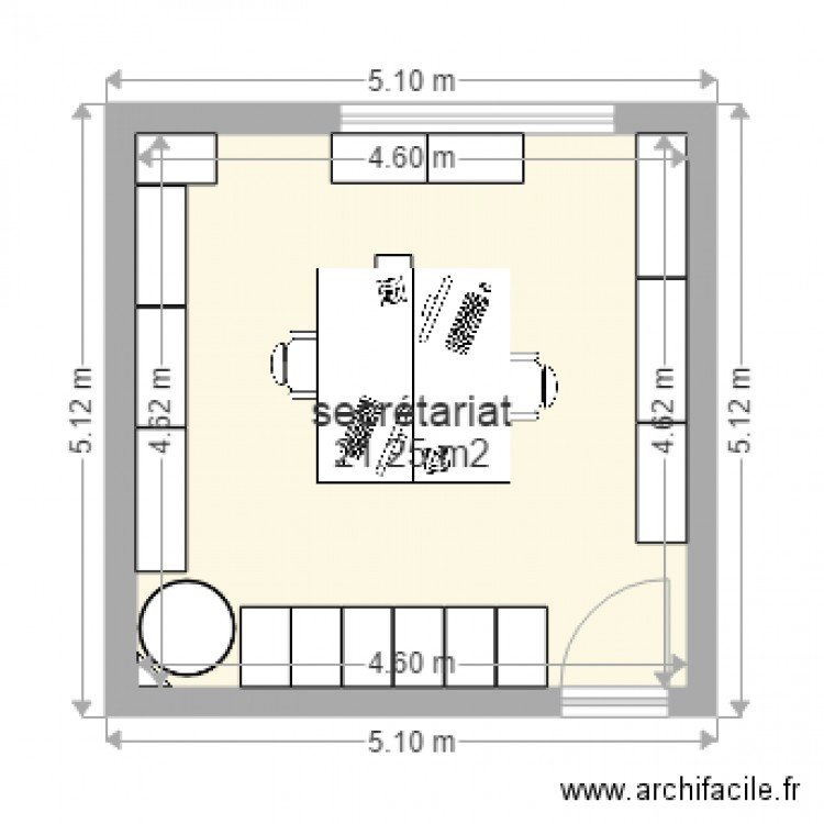 secrétariat. Plan de 0 pièce et 0 m2