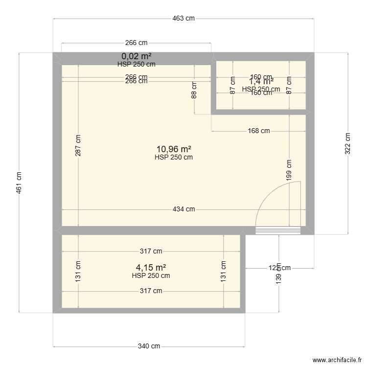 charp. Plan de 4 pièces et 17 m2