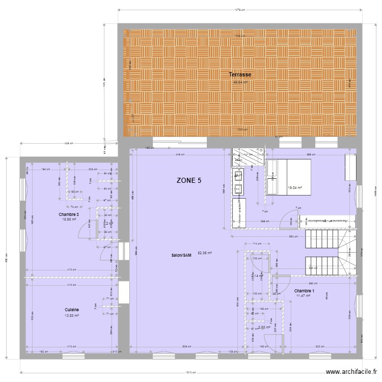 Logement perso ZONE 5 meublé 0710. Plan de 0 pièce et 0 m2