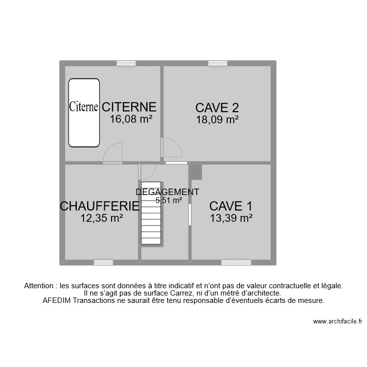 BI 7710 SOUS SOL . Plan de 6 pièces et 67 m2