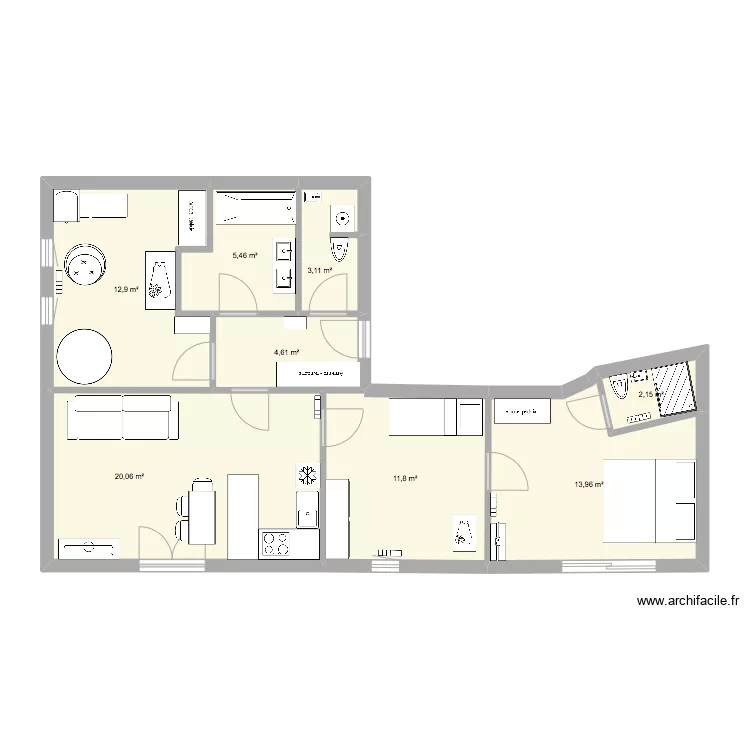 appart La Baule. Plan de 