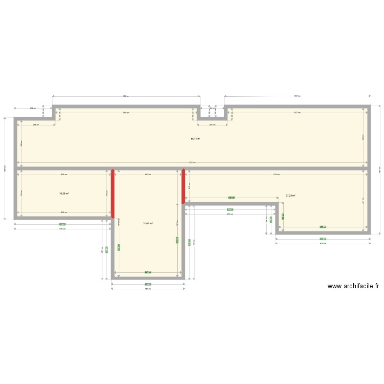 Plancher RBS PIA référence . Plan de 4 pièces et 175 m2