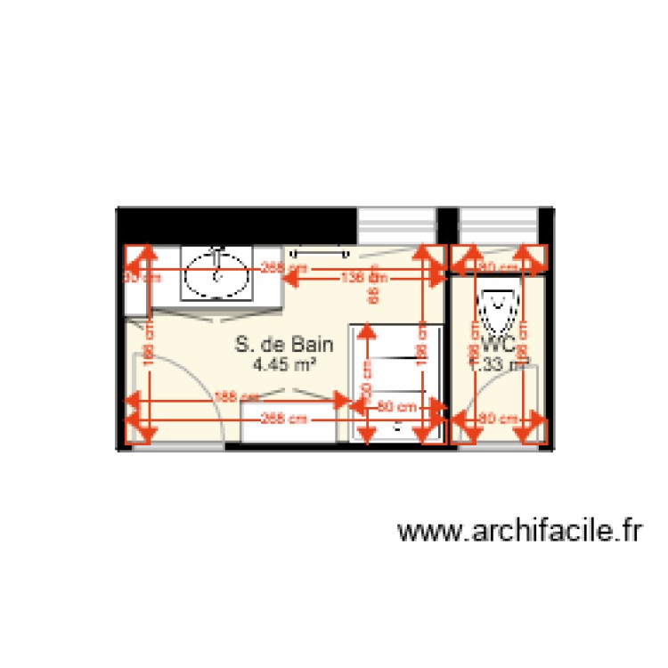 Sanitaires 6. Plan de 0 pièce et 0 m2