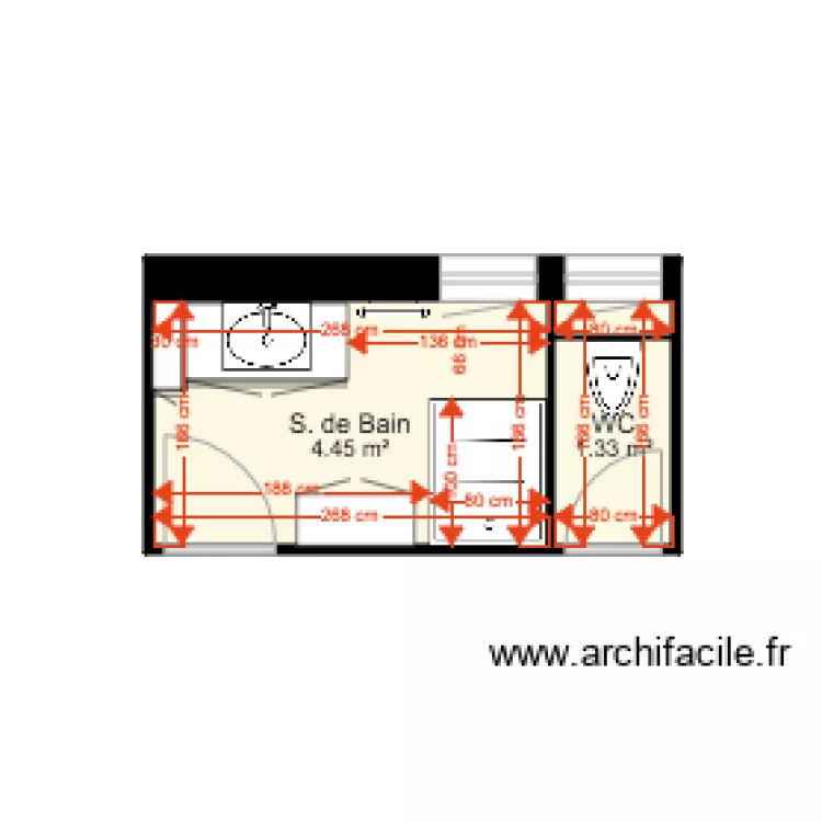 Sanitaires 6. Plan de 