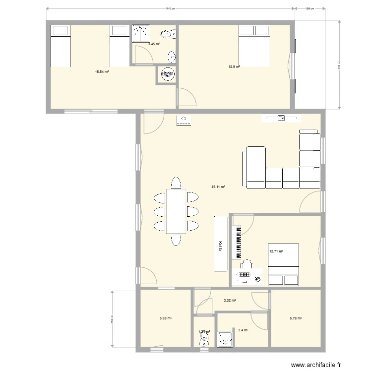 Maubuisson Extension Décalée. Plan de 0 pièce et 0 m2