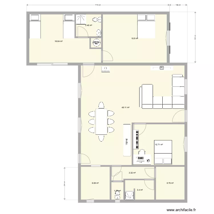 Maubuisson Extension D&eacute;cal&eacute;e. Plan de 