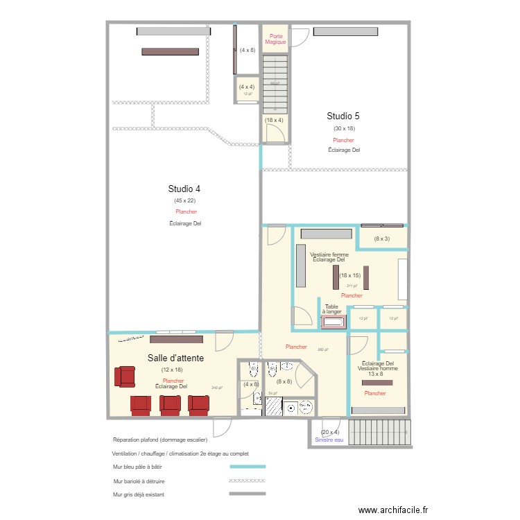 EDNL 2e étage option 1. Plan de 0 pièce et 0 m2